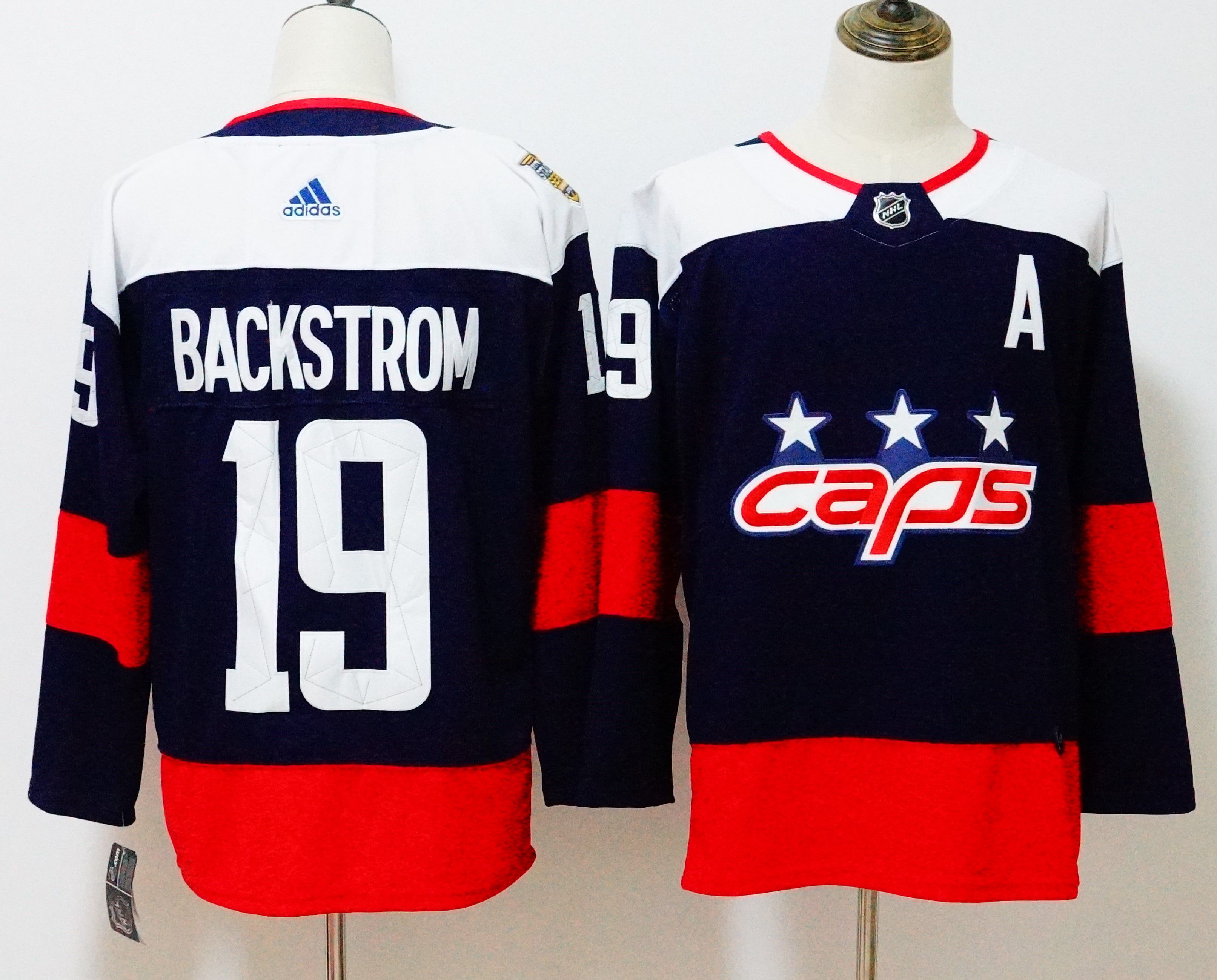 Men Washington Capitals #19 Backstrom Blue Hockey Stitched Adidas NHL Jerseys->washington capitals->NHL Jersey